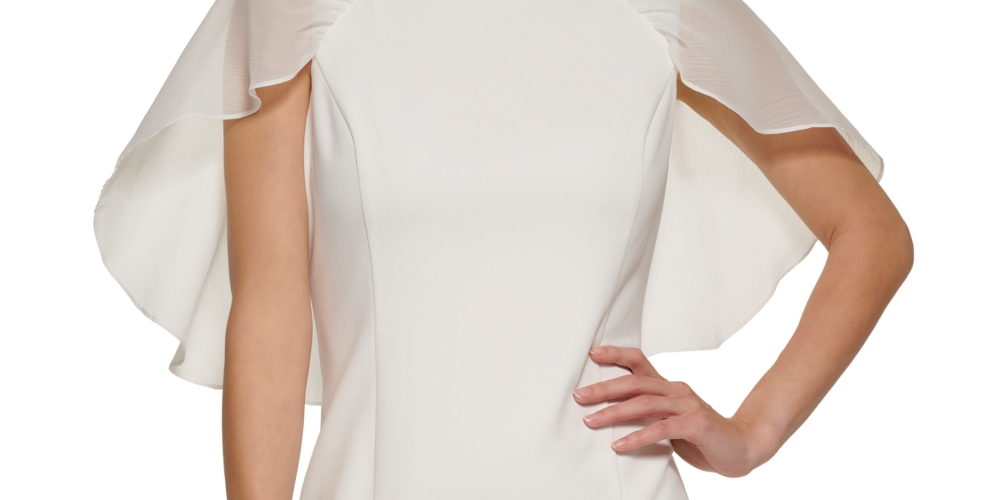 Vestido Capelet Feminino DKNY Branco Tamanho 16