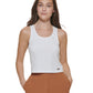 Regata feminina canelada DKNY, branca, tamanho pequeno