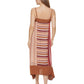 Vestido assimétrico listrado misto feminino DKNY marrom tamanho pequeno