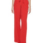 Calça feminina DKNY com cordão e perna larga, vermelha, tamanho X-G