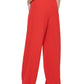 Calça feminina DKNY com cordão e perna larga, vermelha, tamanho X-G