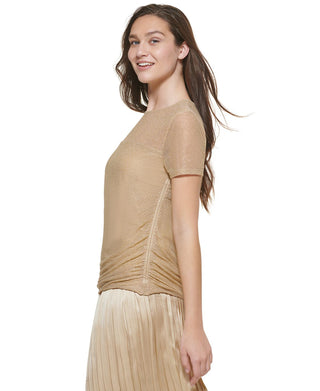 Blusa de malha feminina DKNY amarela tamanho grande