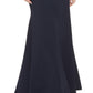 Vestido sereia feminino DKNY com decote em V, azul, tamanho 14