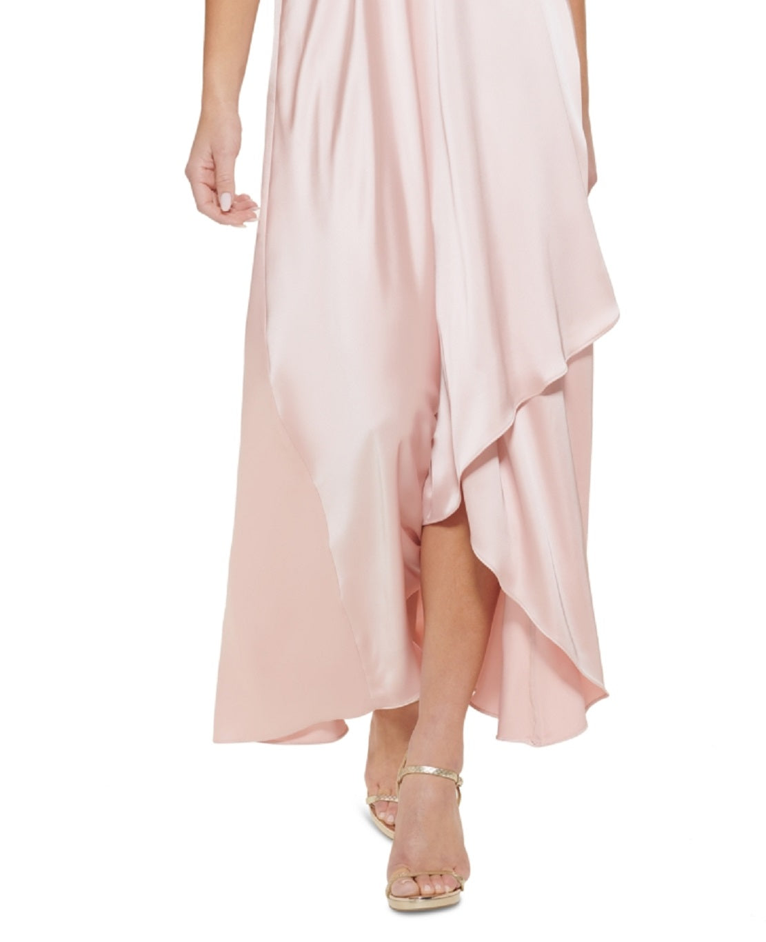 Vestido envelope feminino DKNY de cetim sintético rosa tamanho 4