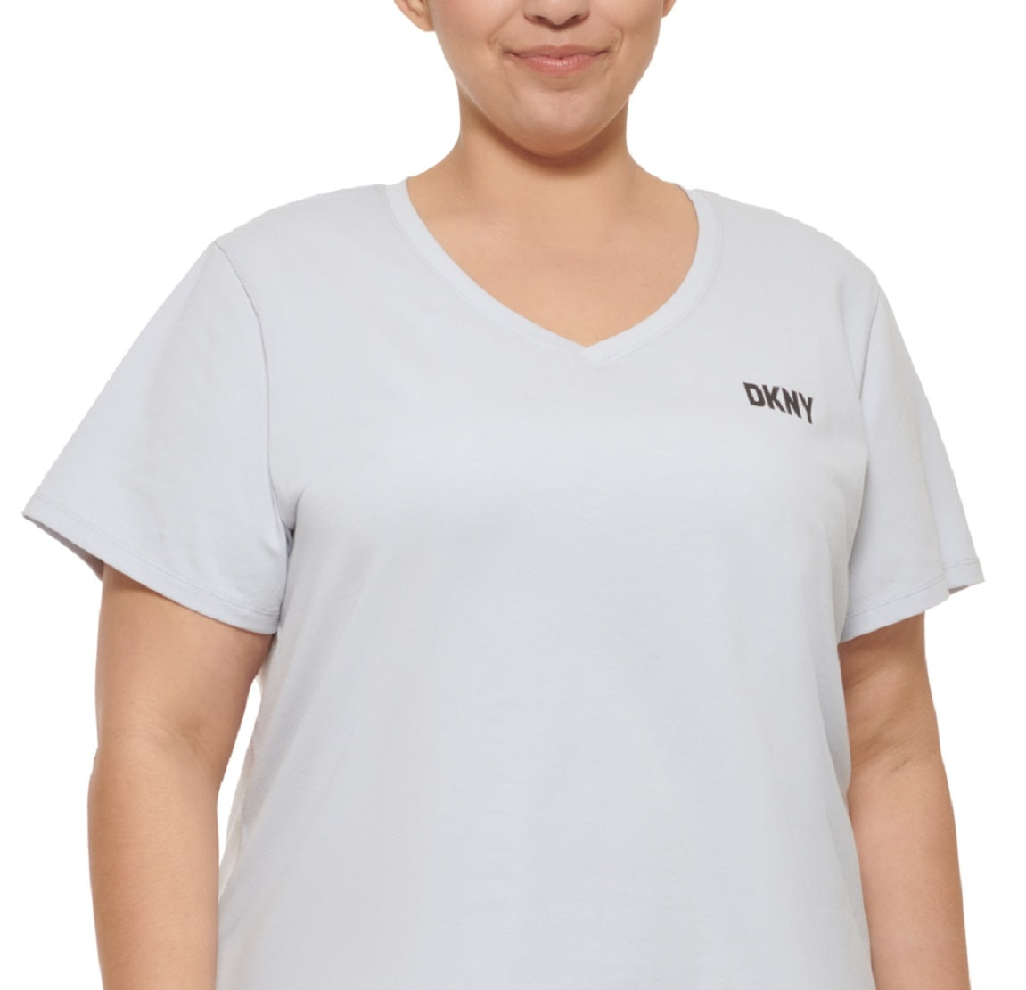 Camiseta feminina DKNY com logotipo azul, tamanho 3X