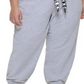 Calça de moletom feminina DKNY com cordão e logotipo, cinza, tamanho 1X