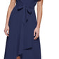 Vestido envelope falso com mangas esvoaçantes DKNY feminino, azul, tamanho 10