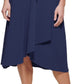 Vestido envelope falso com mangas esvoaçantes DKNY feminino, azul, tamanho 10