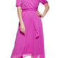 Vestido midi franzido feminino DKNY, rosa, tamanho 4