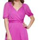Vestido midi franzido feminino DKNY, rosa, tamanho 4