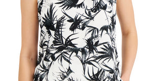 Top Halter com Estampa Floral de Cetim Feminino Donna Karan Preto Tamanho X-G