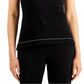 Blusa sem mangas Donna Karan Luxe Stitch feminina, preta