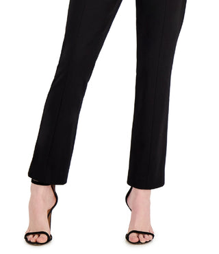 Calças femininas DKNY Luxe Straight Leg Pretas Tamanho 2