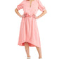 Vestido Donna Karan Feminino de Cetim Alto e Baixo, Rosa, Tamanho 10