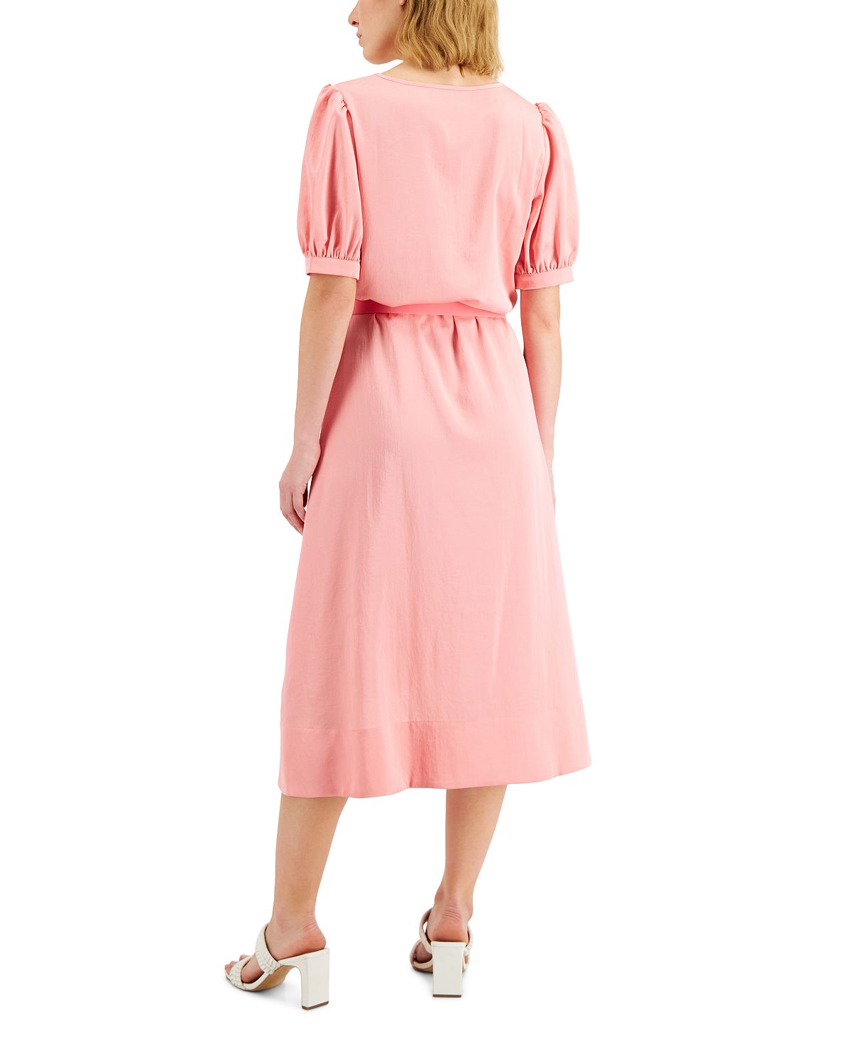 Vestido Donna Karan Feminino de Cetim Alto e Baixo, Rosa, Tamanho 10