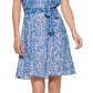 Vestido estampado feminino DKNY, azul, tamanho 6