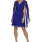 Vestido feminino DKNY com decote em V e costas abertas, azul, tamanho 14