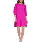Vestido feminino DKNY com bainha franzida e manga cotovelo, roxo, tamanho 14