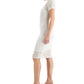 Vestido midi de crochê Donna Karan feminino, branco, tamanho pequeno