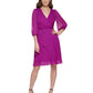 Vestido plissado frontal com amarração sólida DKNY feminino, rosa, tamanho 12