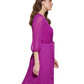 Vestido plissado frontal com amarração sólida DKNY feminino, rosa, tamanho 12