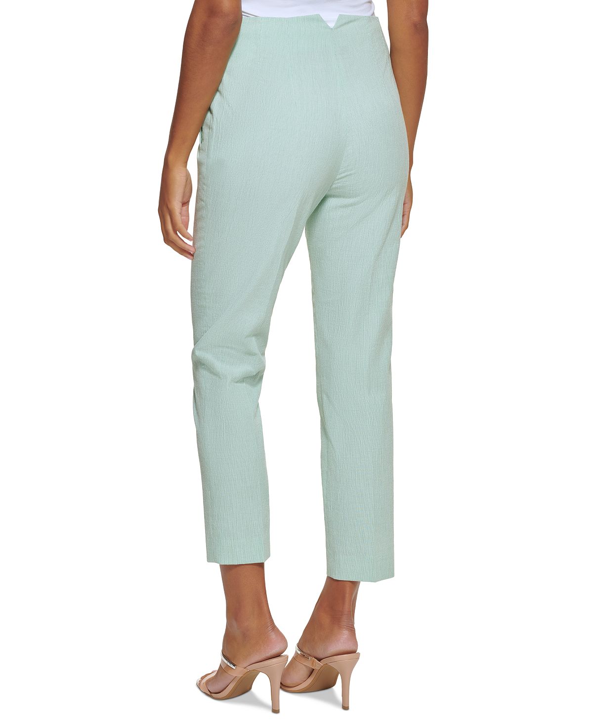 Calça feminina DKNY cintura alta frente lisa verde tamanho 16