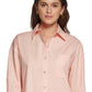 Camisa feminina grande com botões DKNY laranja tamanho XX-G