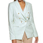 Blazer feminino DKNY Windowpane trespassado verde tamanho 14