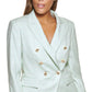 Blazer feminino DKNY Windowpane trespassado verde tamanho 14