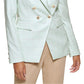 Blazer feminino DKNY Windowpane trespassado verde tamanho 14