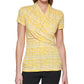 Blusa envolvente estampada feminina DKNY, amarela, tamanho grande