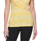 Blusa envolvente estampada feminina DKNY, amarela, tamanho grande