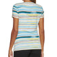 Top listrado com nó lateral feminino DKNY, verde, tamanho médio