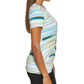Top listrado com nó lateral feminino DKNY, verde, tamanho médio
