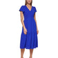 Vestido midi feminino DKNY em camadas, roxo, tamanho 12, pequeno