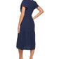 Vestido midi feminino DKNY em camadas, azul, tamanho 8