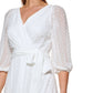 Vestido midi DKNY feminino com estampa de bolinhas e amarração falsa, branco, tamanho 6