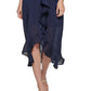 Vestido midi com babados DKNY feminino azul tamanho 16