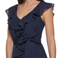 Vestido midi com babados DKNY feminino azul tamanho 16