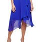 Vestido envelope falso com mangas esvoaçantes DKNY feminino, azul, tamanho 16