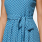 Vestido midi com estampa de decote halter feminino DKNY, azul, tamanho 14
