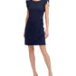 Vestido sarongue feminino DKNY azul com mangas esvoaçantes, tamanho 10, pequeno