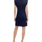 Vestido sarongue feminino DKNY azul com mangas esvoaçantes, tamanho 10, pequeno