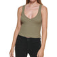Camiseta cropped feminina DKNY verde tamanho médio
