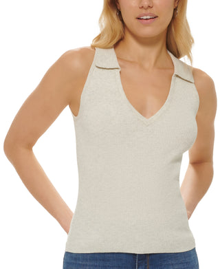 DKNY Women's Polo Tank Sweater Brown Size X-Large