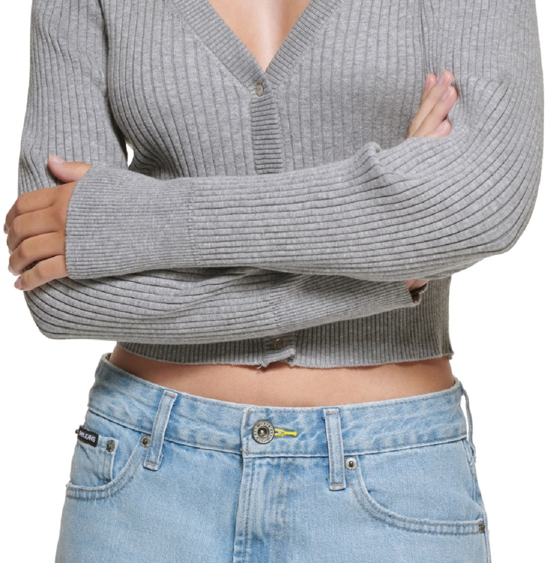 Cardigan curto feminino DKNY cinza tamanho XS