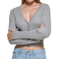 Cardigan curto feminino DKNY cinza tamanho XS