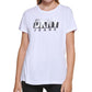 Camiseta feminina DKNY com logotipo metálico, branca, tamanho XX-S