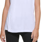 Camiseta feminina DKNY com logotipo metálico, branca, tamanho XX-S
