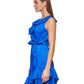 Vestido envelope falso com babados DKNY feminino, azul, tamanho 8